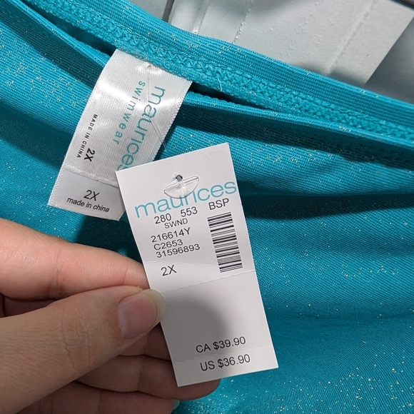 NWT Maurices Swim Plus Size Sparkle High Waist Bikini Bottom in Size 2X - Picture 6 of 8